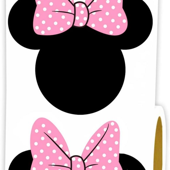 150Pcs Minnie Mouse Head Stickers Big Size 2.73 x 2.62 Inch Pink - Picture 3 of 7